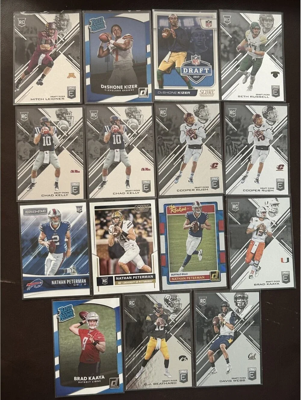 2017 NFLROOKIE QB PANINI COLLECTION ELITE/ROOKIES&STARS/RATED ROOKIE+15 RC LOT